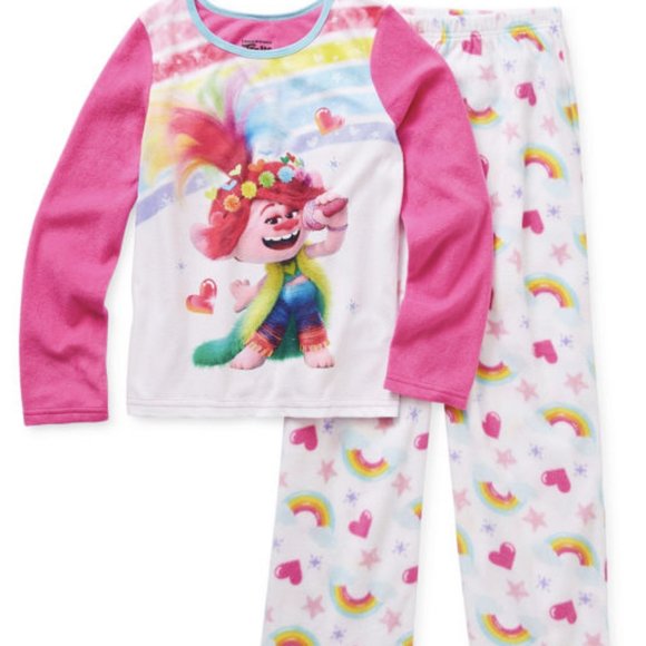 NWT TWINS trolls rainbow 2 pajamas pjs 6 birthdays - Picture 2 of 7